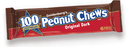 Goldenberg's Peanut Chews Original Dark 100th anniversary candy bar